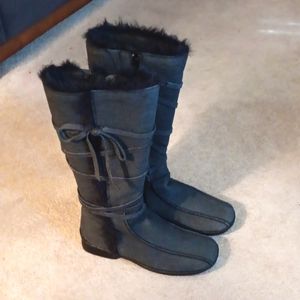 WOMENS BRUSH SUEDE FUR LINED BOOTS